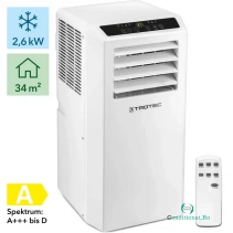 Aer conditionat portabil Trotec PAC 2610 S Capacitate 9000 Btu Debit 320mc/ora Telecomanda Display Timer Auto la 1,379.00 lei ron